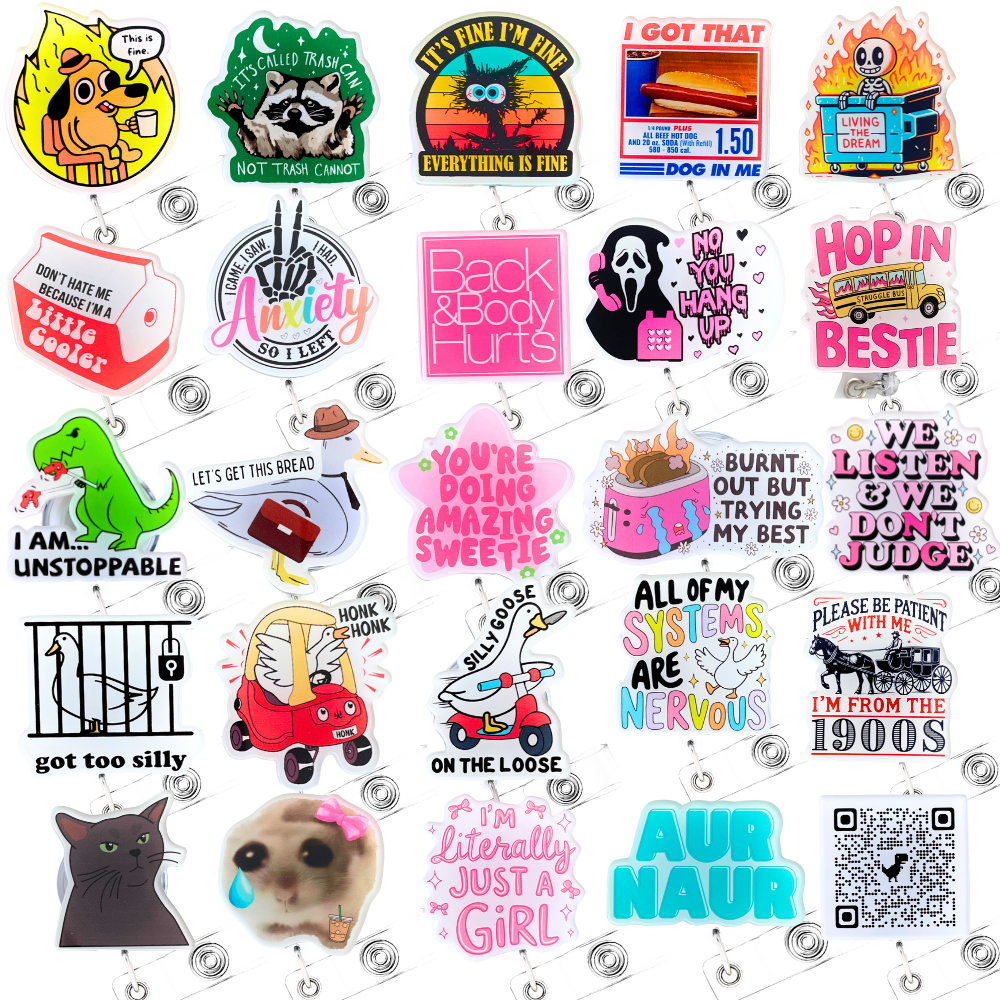 25PC Funny Badge Reels