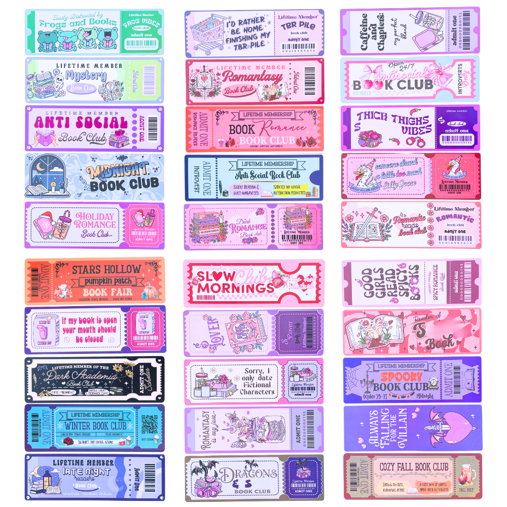 30PC Book Club Bookmarks
