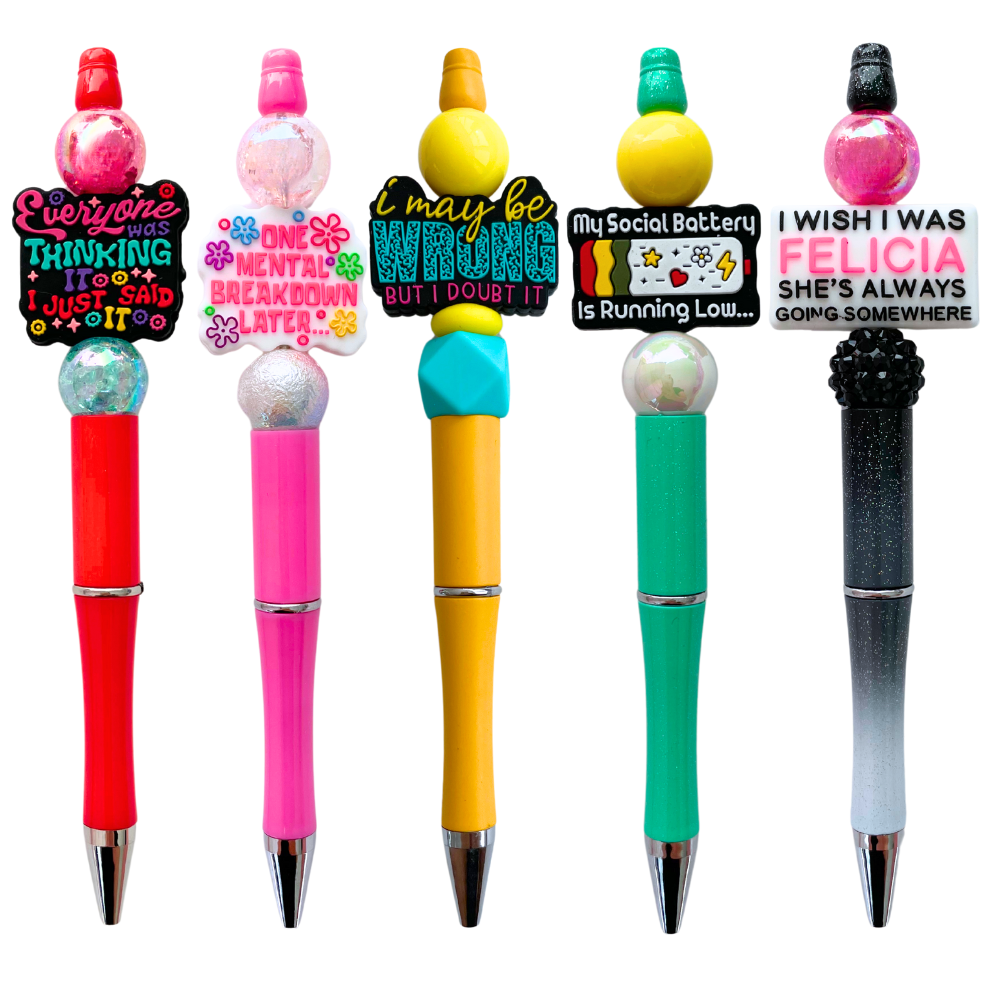 5PC Funny Beaded Pens