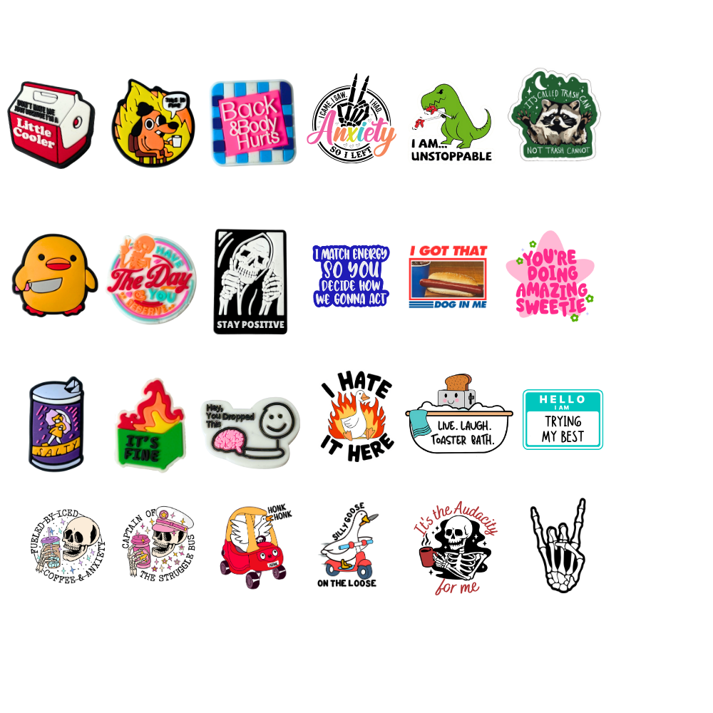 24PC Funny Shoe Charms