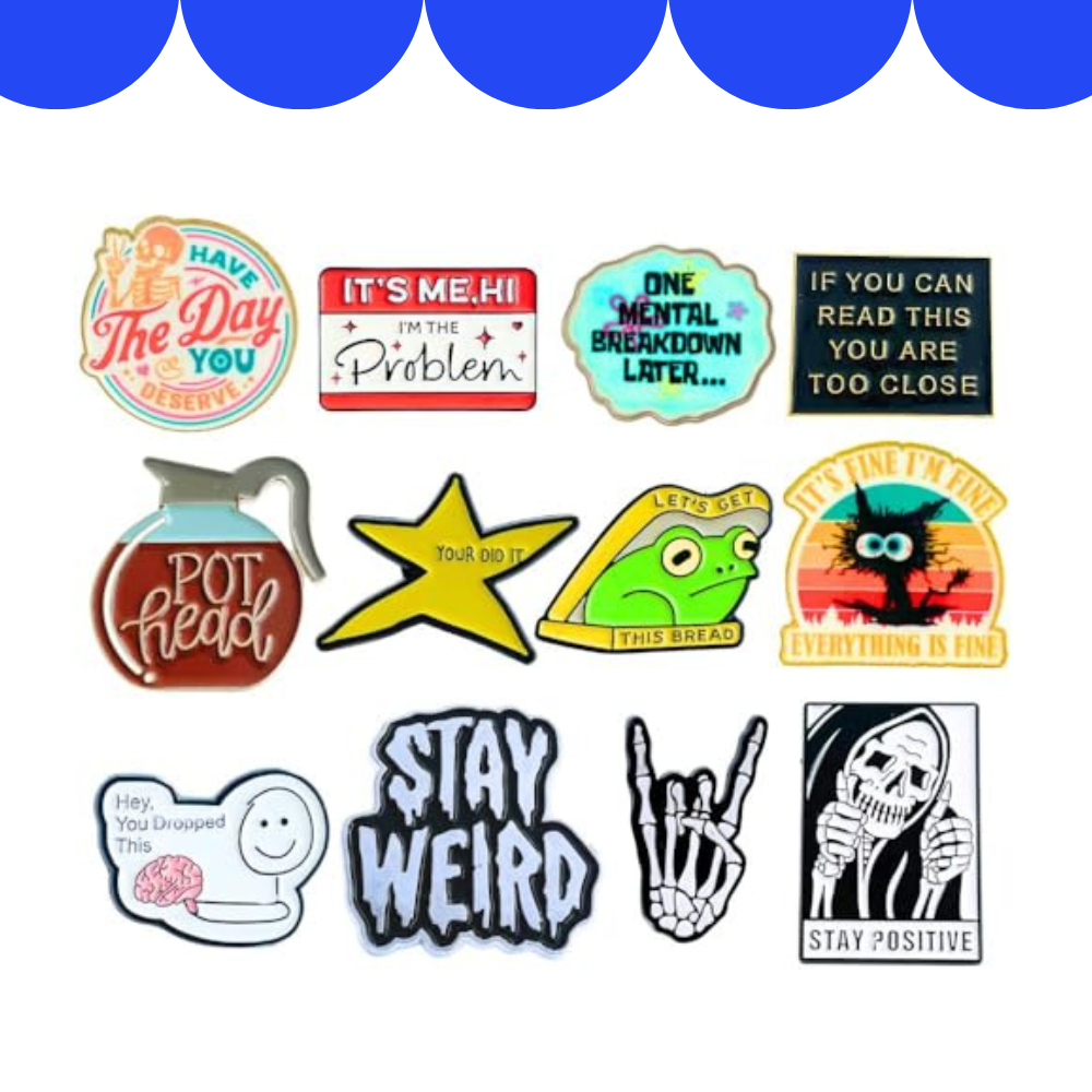 Twelve Times the Laughs Enamel Pins