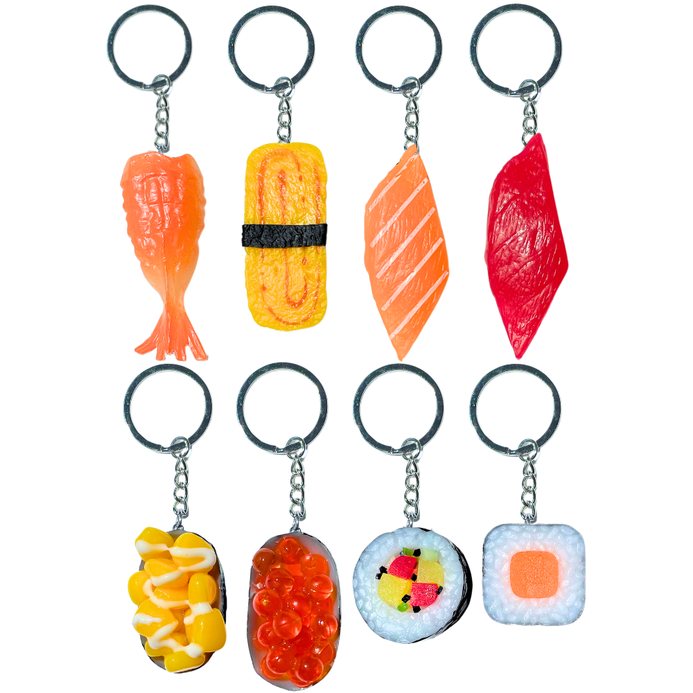 8PC Sushi Keychains
