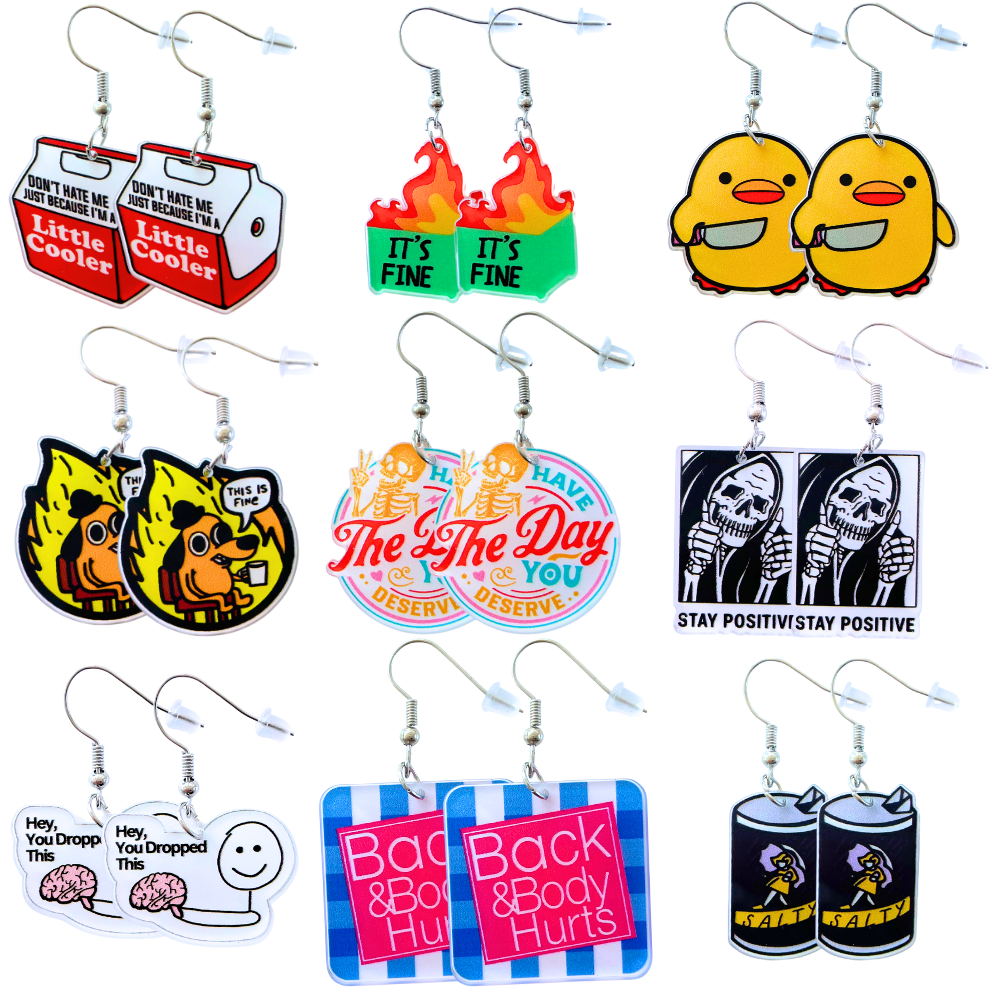 9PC Funny Earrings