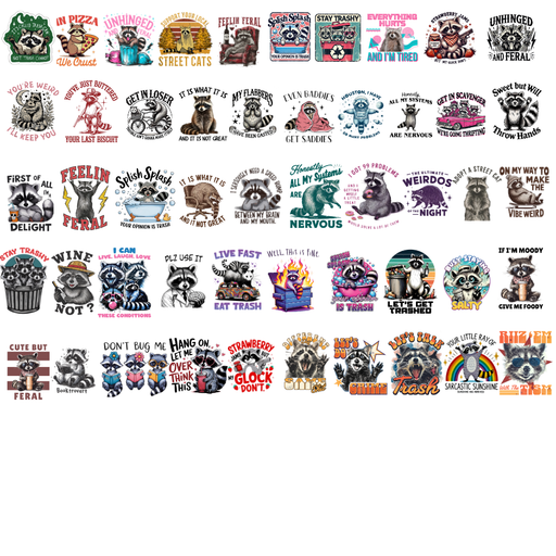 50PC Raccoon Stickers