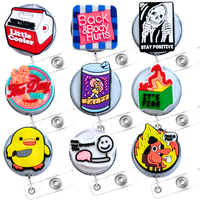 9PC  Funny Charm Badge Reels