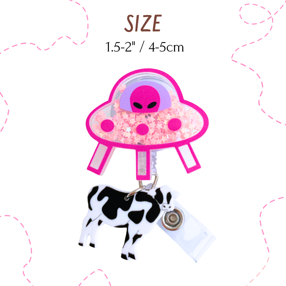 UFO Cow Shaker Badge Reel