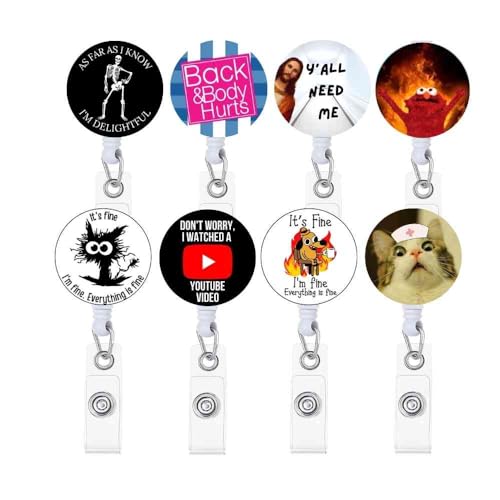 8pc Funny Badge Reels
