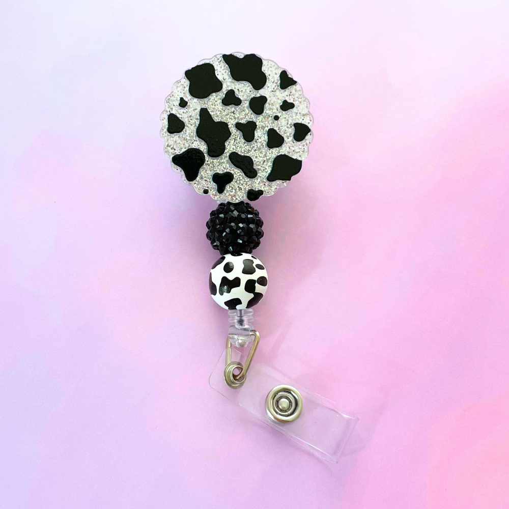 Cow Bead Badge Reel