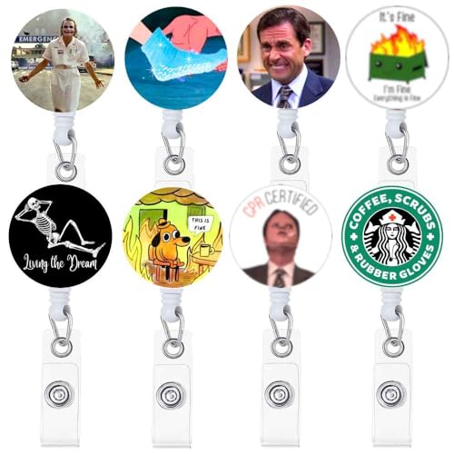 8pc Funny Badge Reel