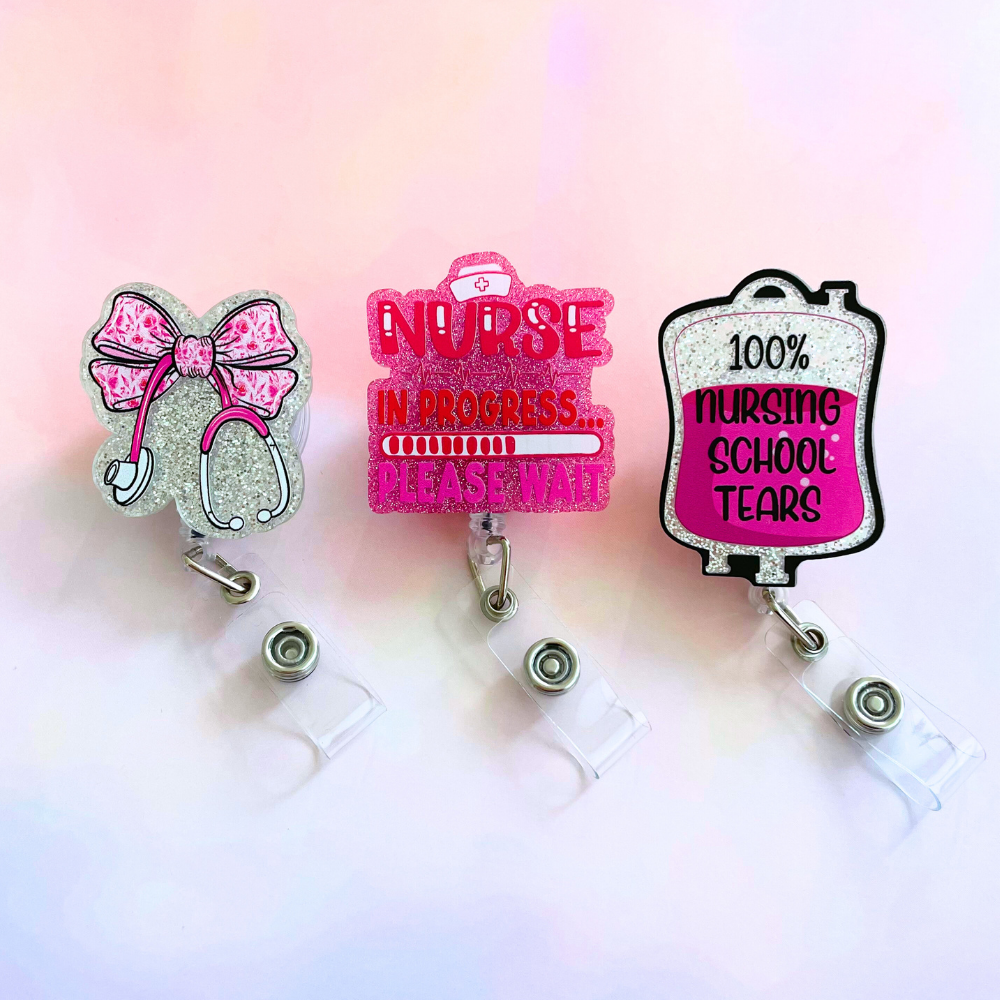 Pink Student Nurse Badge Reel