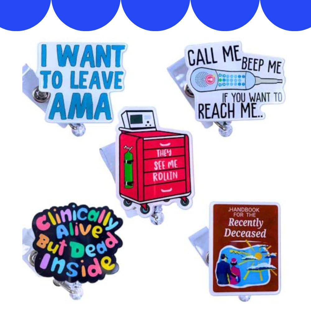Nurse Humor Badge Reel Clips