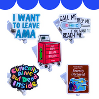 Nurse Humor Badge Reel Clips
