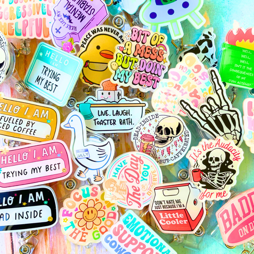 24PC  Funny Badge Reels