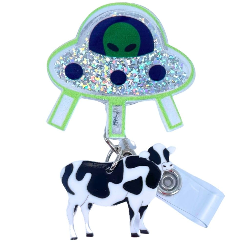 UFO Cow Badge Reel