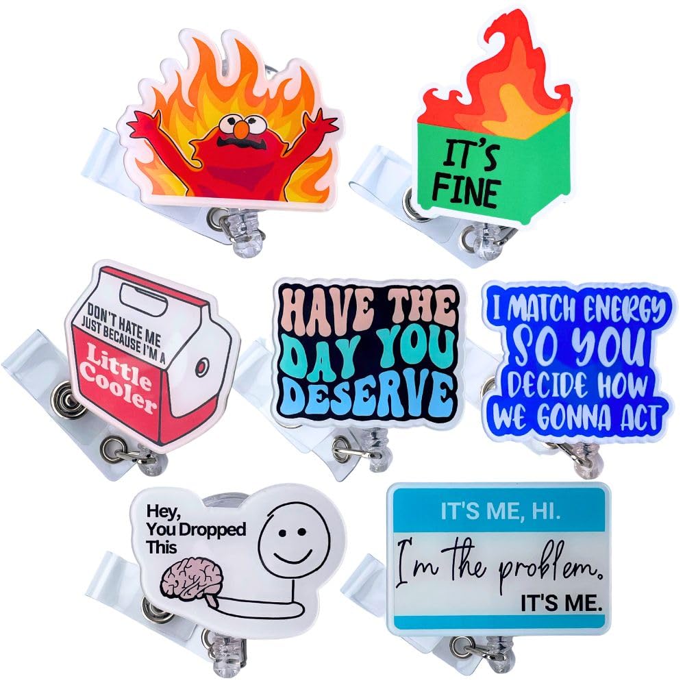 8PC Meme Me Up Badge Reel Set