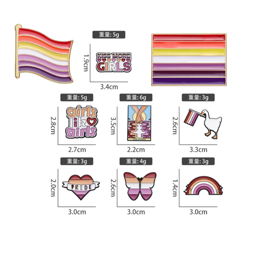 9PC Lesbian Pins