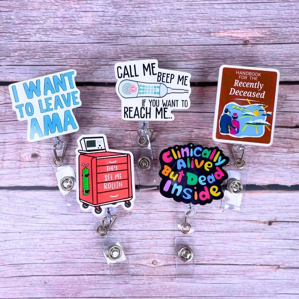 Nurse Humor Badge Reel Clips