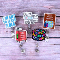 Nurse Humor Badge Reel Clips