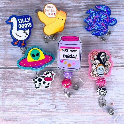 Take Your Meds Funny Pharmacy Badge Reel