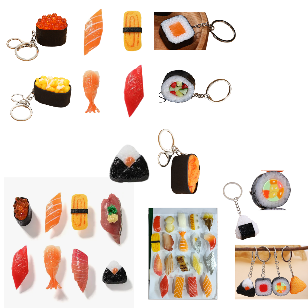 8PC Sushi Keychains