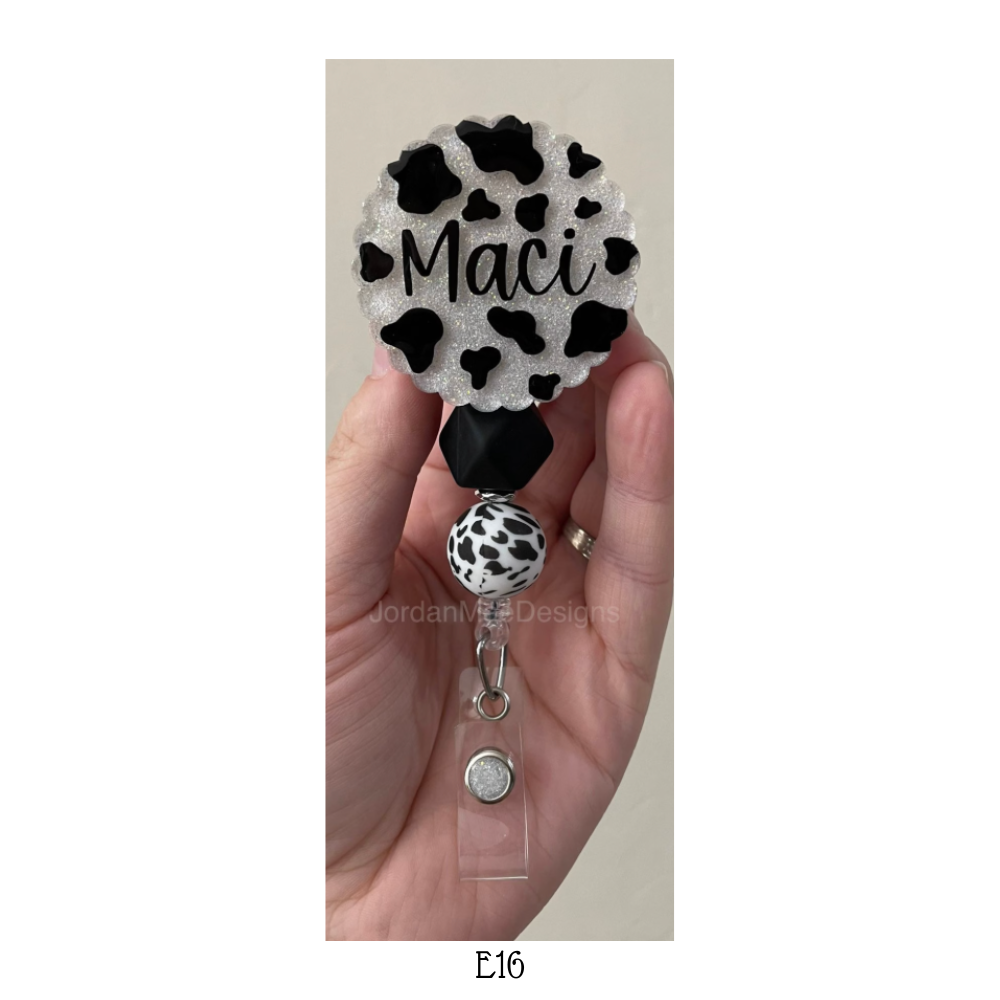 Cow Bead Badge Reel