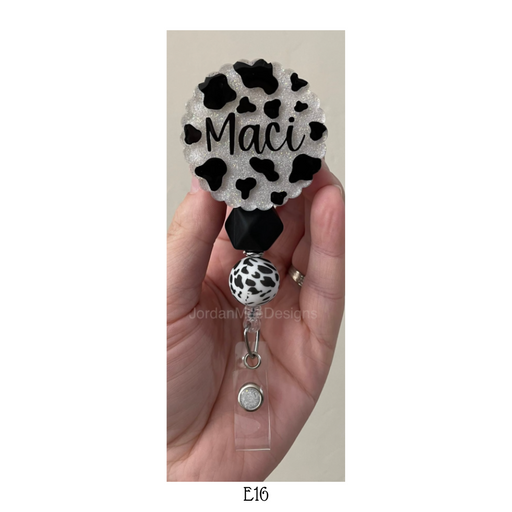 Cow Bead Badge Reel