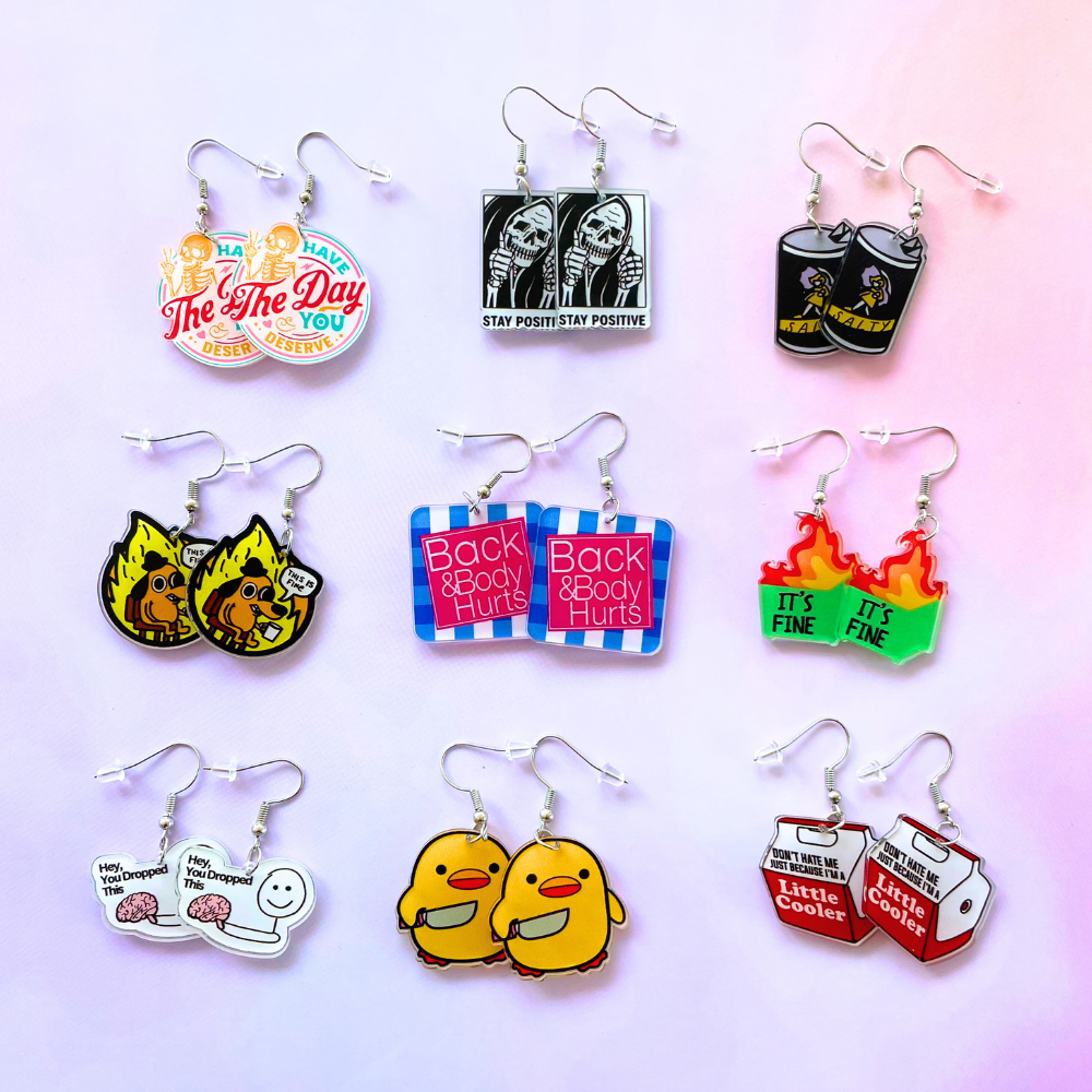 9PC Funny Earrings