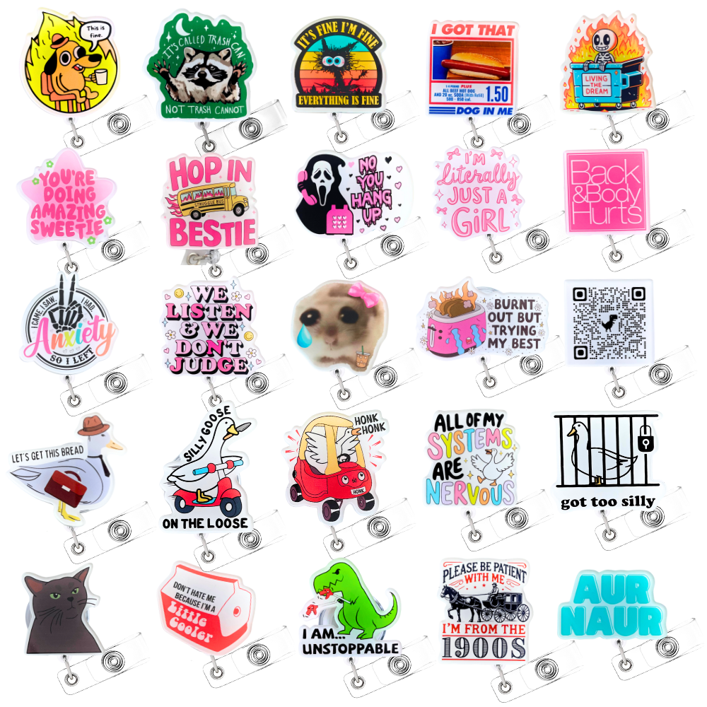 25PC  Funny Badge Reels