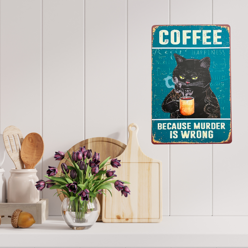4PC Cat Kitchen Signs